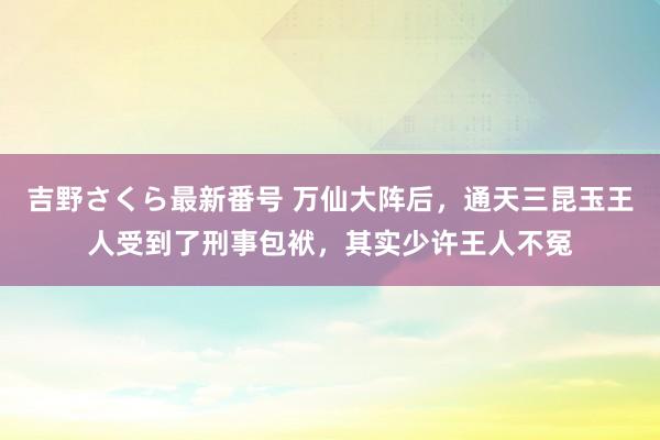 吉野さくら最新番号 万仙大阵后，通天三昆玉王人受到了刑事包袱，其实少许王人不冤