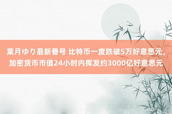 葉月ゆり最新番号 比特币一度跌破5万好意思元，加密货币市值24小时内挥发约3000亿好意思元