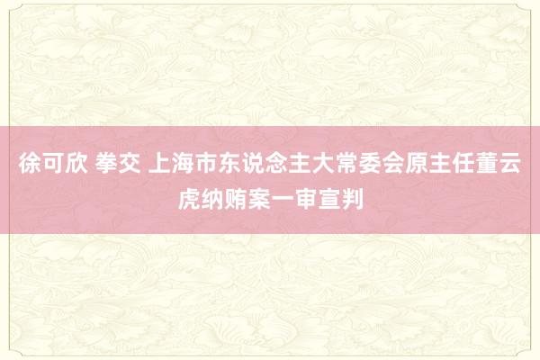 徐可欣 拳交 上海市东说念主大常委会原主任董云虎纳贿案一审宣判