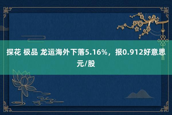 探花 极品 龙运海外下落5.16%，报0.912好意思元/股