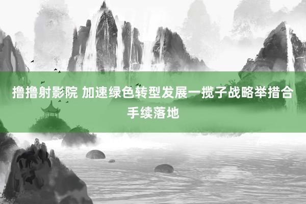 撸撸射影院 加速绿色转型发展一揽子战略举措合手续落地