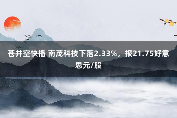 苍井空快播 南茂科技下落2.33%，报21.75好意思元/股